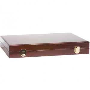 Exclusive backgammon set "Louis" made of leather, brown, large
